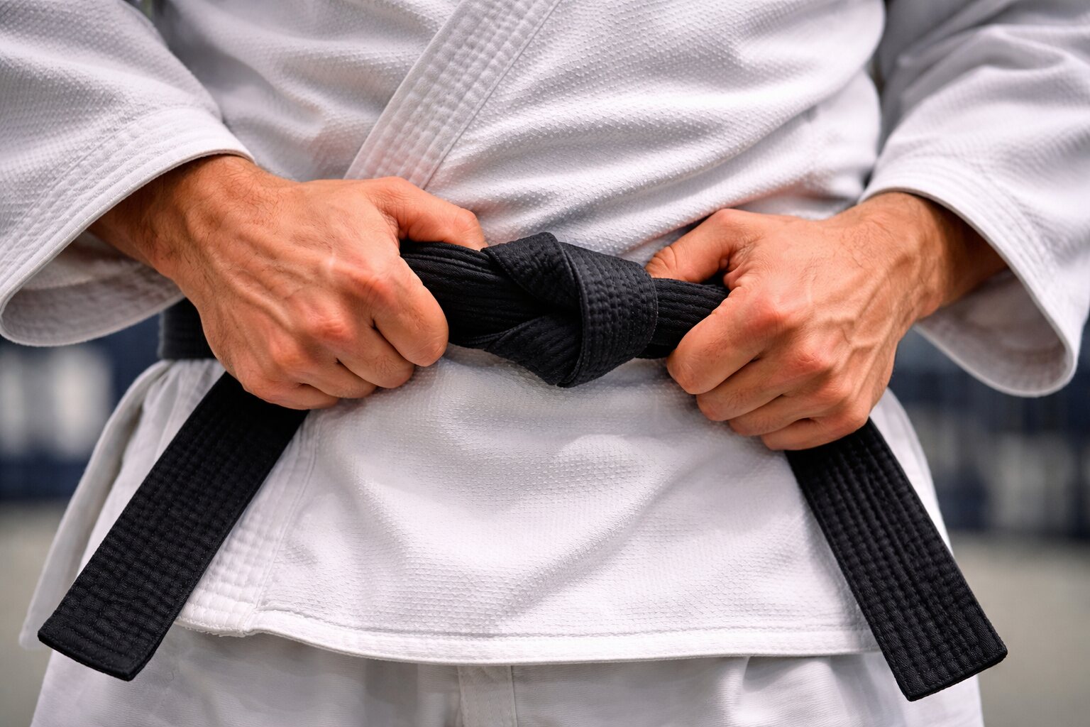 Karate-Gi mit schwarzem Gürtel